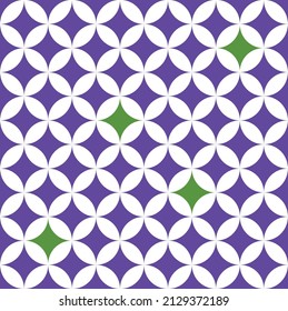Geometric Circle Islamic Moroccan Tile Pattern Abstract Seamless Design Vector Artwork Trendy Bright Colors Minimal Concept Electric Purple White Tones