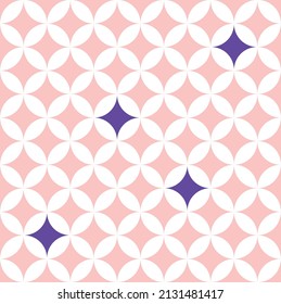 Patrón geométrico circular islámico marroquí mosaico Resumen Diseño sin costura Material gráfico Colores brillantes a la moda Concepto mínimo Tonos rosados pasteles