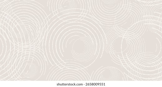 Líneas de círculo geométricas con textura sin costuras. Grunge fondo blanco. Ilustración vectorial