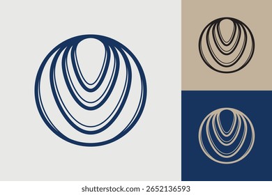 Icono geométrico del logotipo del círculo. Diseño de Vector de concepto de círculo con estilo lineal minimalista
