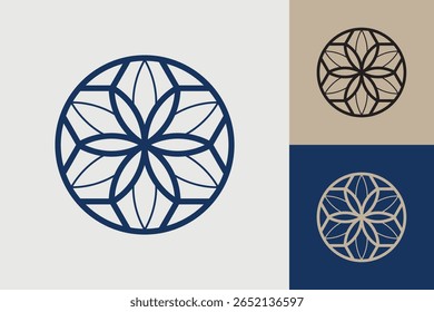 Icono geométrico del logotipo del círculo. Diseño de Vector de concepto de círculo con estilo lineal minimalista