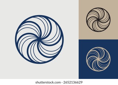 Geometric circle logo icon. Circle concept vector design with minimalistic linear style
