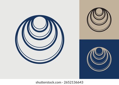 Ícone do logotipo do círculo geométrico. Design vetorial de conceito de círculo com estilo linear minimalista
