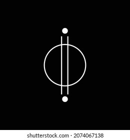 Geometric circle logo and line in it mmade of lines