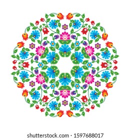 Geometric circle mexico Floral pattern ethnic design. stylish Fashion mexican, navajo or aztec and native american ornament. suitable for frame and border, textile, fabric or paper print etc.