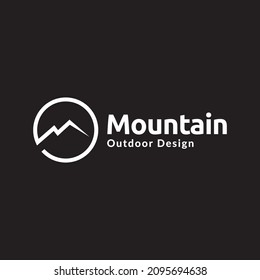 geometric circle with mountains logo design vector graphic symbol icon sign illustration creative idea