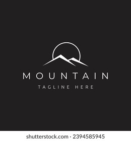 geometric circle with mountains logo design vector graphic symbol icon sign illustration creative idea