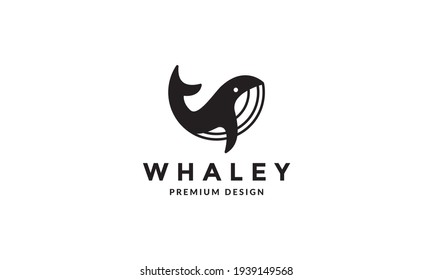 geometric circle orca whale modern logo vector symbol icon design illustration