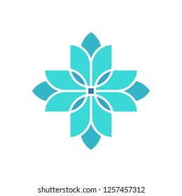 Geometric Circle Pattern Flowers Business Company Vector Logo Design
