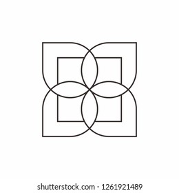 Geometric Circle Pattern Flowers Business Company Vector Logo Design