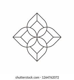 Geometric Circle Pattern Flowers Business Company Vector Logo Design
