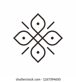 Geometric Circle Pattern Flowers Business Company Vector Logo Design