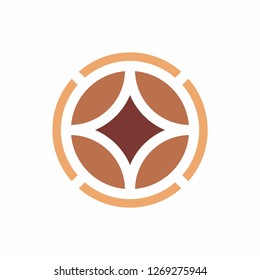 Geometric Circle Pattern Flowers Business Company Vector Logo Design