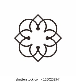 Geometric Circle Pattern Flowers Business Company Vector Logo Design
