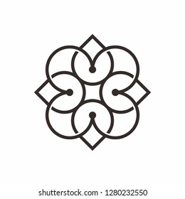 Geometric Circle Pattern Flowers Business Company Vector Logo Design