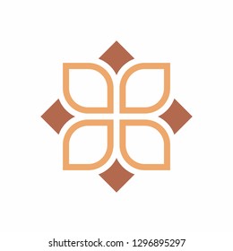 Geometric Circle Pattern Flowers Business Company Vector Logo Design