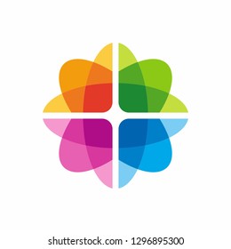 Geometric Circle Pattern Flowers Business Company Vector Logo Design