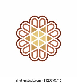 Geometric Circle Pattern Flowers Business Company Vector Logo Design