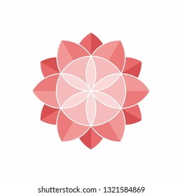 Geometric Circle Pattern Flowers Business Company Vector Logo Design