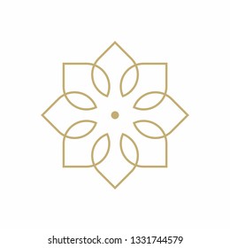 Geometric Circle Pattern Flowers Business Company Vector Logo Design