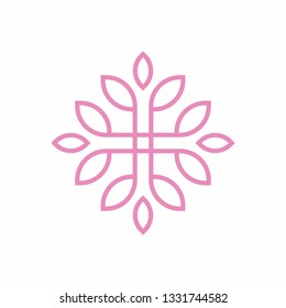Geometric Circle Pattern Flowers Business Company Vector Logo Design