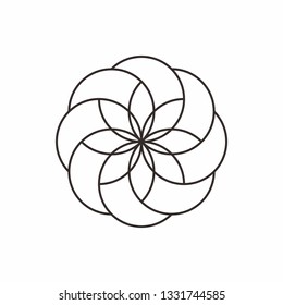 Geometric Circle Pattern Flowers Business Company Vector Logo Design