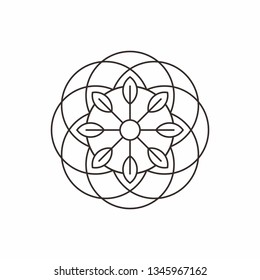 Geometric Circle Pattern Flowers Business Company Vector Logo Design