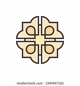 Geometric Circle Pattern Flowers Business Company Vector Logo Design