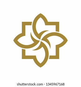 Geometric Circle Pattern Flowers Business Company Vector Logo Design