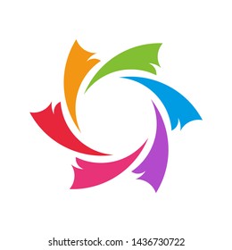 Geometric Circle Pattern Flowers Business Company Vector Logo Design