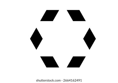 Geometric Circle Pattern in Minimalist Art Style with Black and White Diamond Shapes for Modern Graphic Design Projects