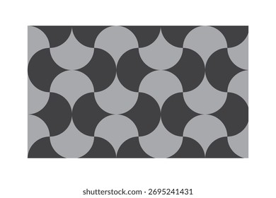 Geometric circle pattern. Monochrome abstract symbol. Repeating arc Vector texture. Graphic shape background. EPS 10.
