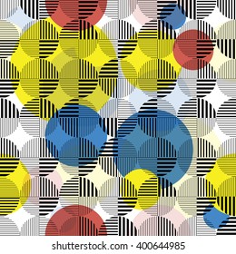 Geometric Circle pattern. Geometric simple print. Vector repeating texture. Background vector can be used for wallpaper, cover fills, web page background, surface textures. Vector linen texture.