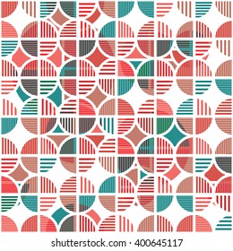 Geometric Circle pattern. Geometric simple print. Vector repeating texture. Background vector can be used for wallpaper, cover fills, web page background, surface textures. Vector linen texture.