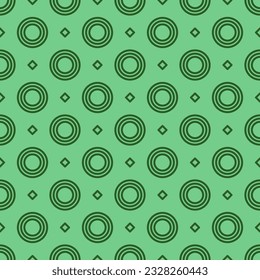 Geometric circle patterns vector on green background for wallpaper, fabric,wrapping paper, pillow case, notebook paper.