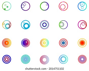 Geometric circle round shpaes indiffent gradient colors