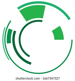 Geometric circle. Sci-fi, high-tech UI circular element