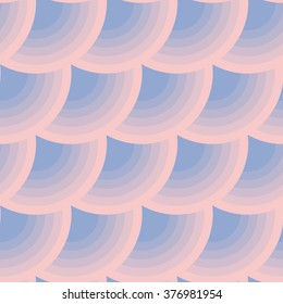 Geometric circle seamless pattern in color of the year 2016. Abstract simple color transition from rose to violet colors.