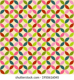 Geometric circle seamless pattern. Vector illustration.