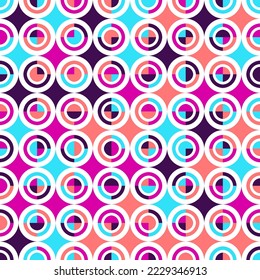 Geometric Circle shape Bauhaus pattern. Vector design and modern colorful art. Abstract Bauhaus design pattern. 