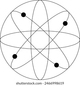 Geometric circle shape black and white color vector 1