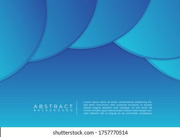 Geometric circle shape design abstract background blue color bright style with space for text. vector illustration.