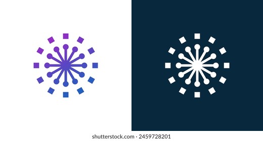 Icono abstracto de la tecnología de la innovación del logotipo de la forma del círculo geométrico aislado Vector
