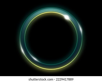 Geometric circle shape  neon frames luxury line vector illustration
