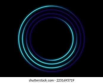 Geometric circle shape neon frames luxury line vector illustration