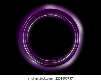 Geometric circle shape neon frames luxury line vector illustration