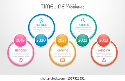 Geometric circle shape with steps,options,processes or workflow.Business data visualization. Creative timeline infographic template for presentation,vector illustration. - Shutterstock ID 1587326551