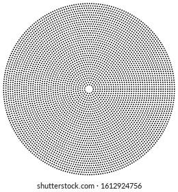 geometric circle of squares, rectangles. angular spiral,vortex abstract geometry design element. concentric squares half tone pattern. circular halftone.radial circles, rings design