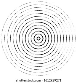 geometric circle of squares, rectangles. angular spiral,vortex abstract geometry design element. concentric squares half tone pattern. circular halftone.radial circles, rings design