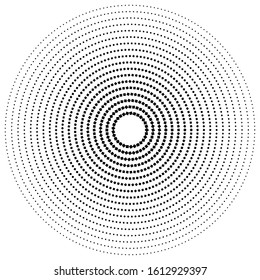 geometric circle of squares, rectangles. angular spiral,vortex abstract geometry design element. concentric squares half tone pattern. circular halftone.radial circles, rings design